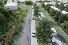Victoriaville : une piste multifonctionnelle en bordure du boulevard Jutras Ouest. Crédit : Ville de Victoriaville