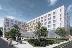 Le Centre de la vie étudiante occupera le rez-de-chaussée de la résidence de six étages. Crédit : CCM2-ADHOC Architectes