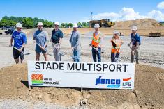 La construction du futur stade multisport de Rimouski est officiellement lancée. Crédit : Ville de Rimouski