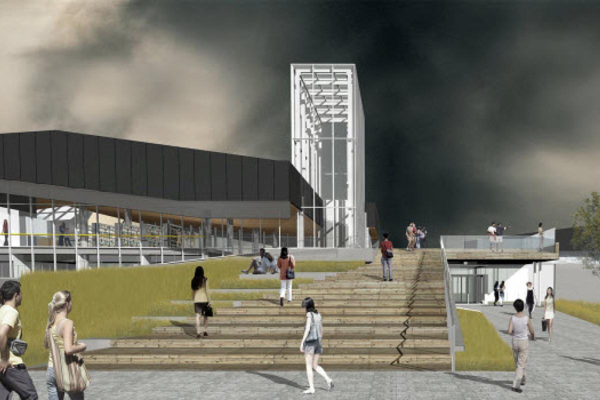Esquisse de la Bibliothèque du Boisé – Crédit : CNW et Ville de Montréal