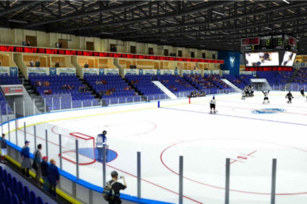 Le futur aréna du Palais des sports Léopold-Drolet, à Sherbrooke 