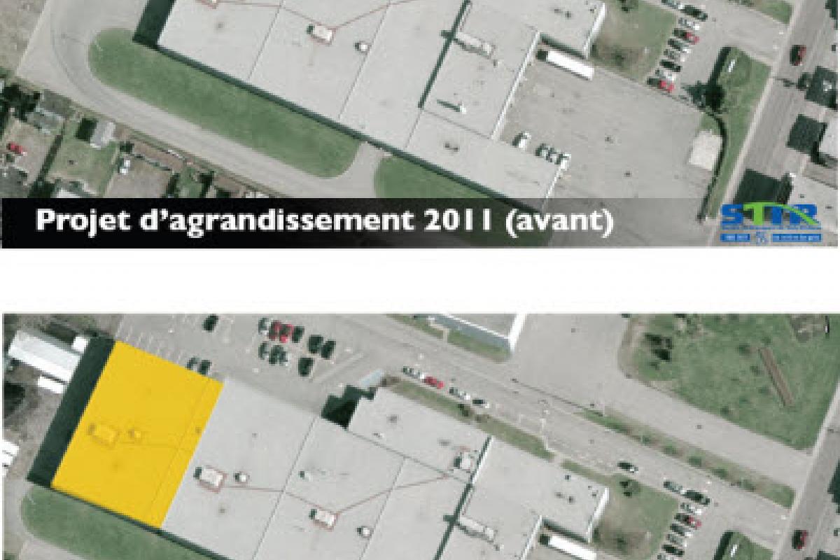 Vue aérienne de l’agrandissement du siège social de la STTR