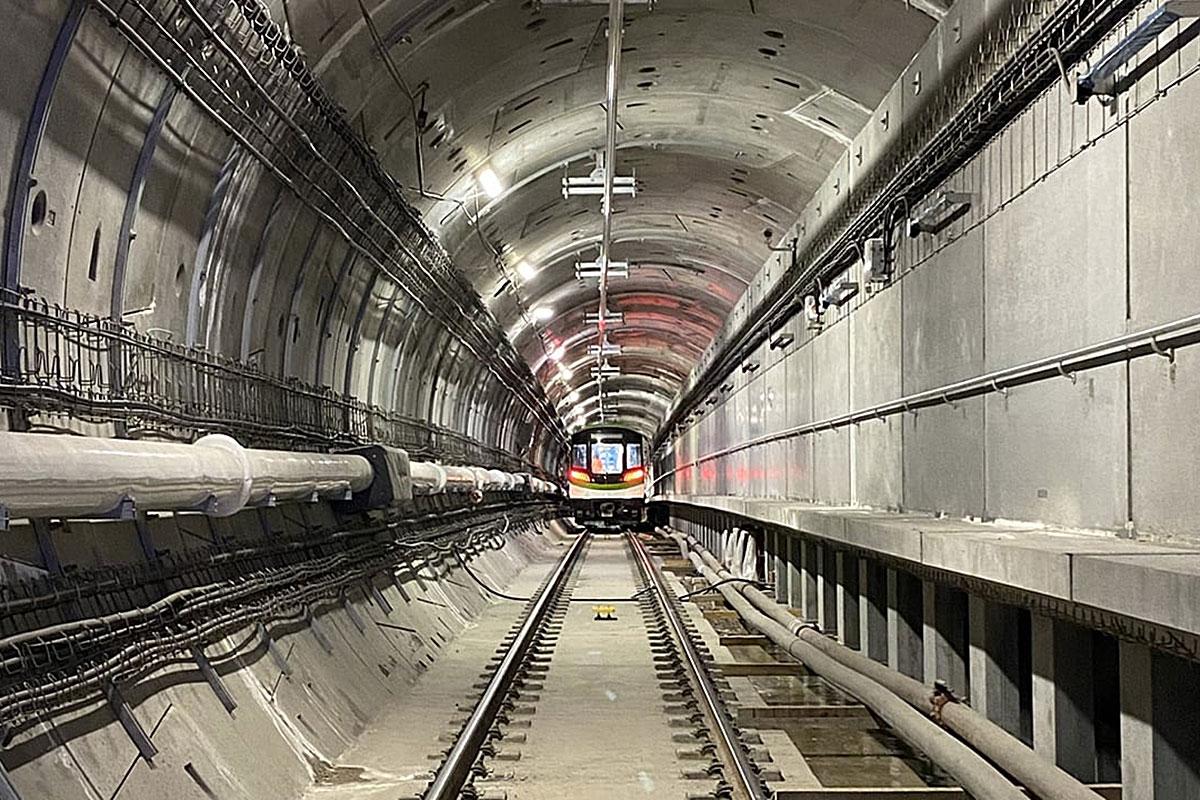 Le REM progresse vers l’aéroport avec un premier passage réussi. Crédit : Réseau express métropolitain