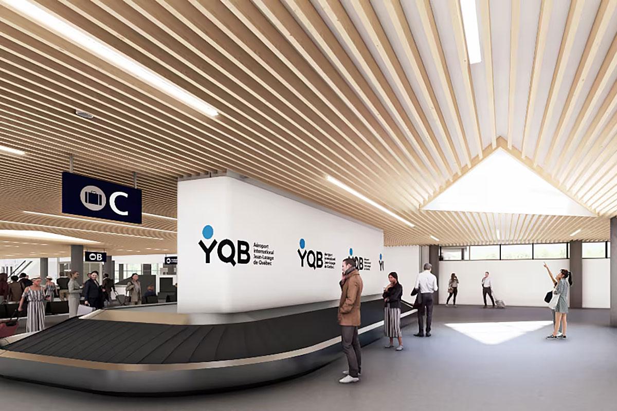 Près de 50 M$ pour moderniser les arrivées à l’aéroport de Québec. Crédit : Aéroport de Québec