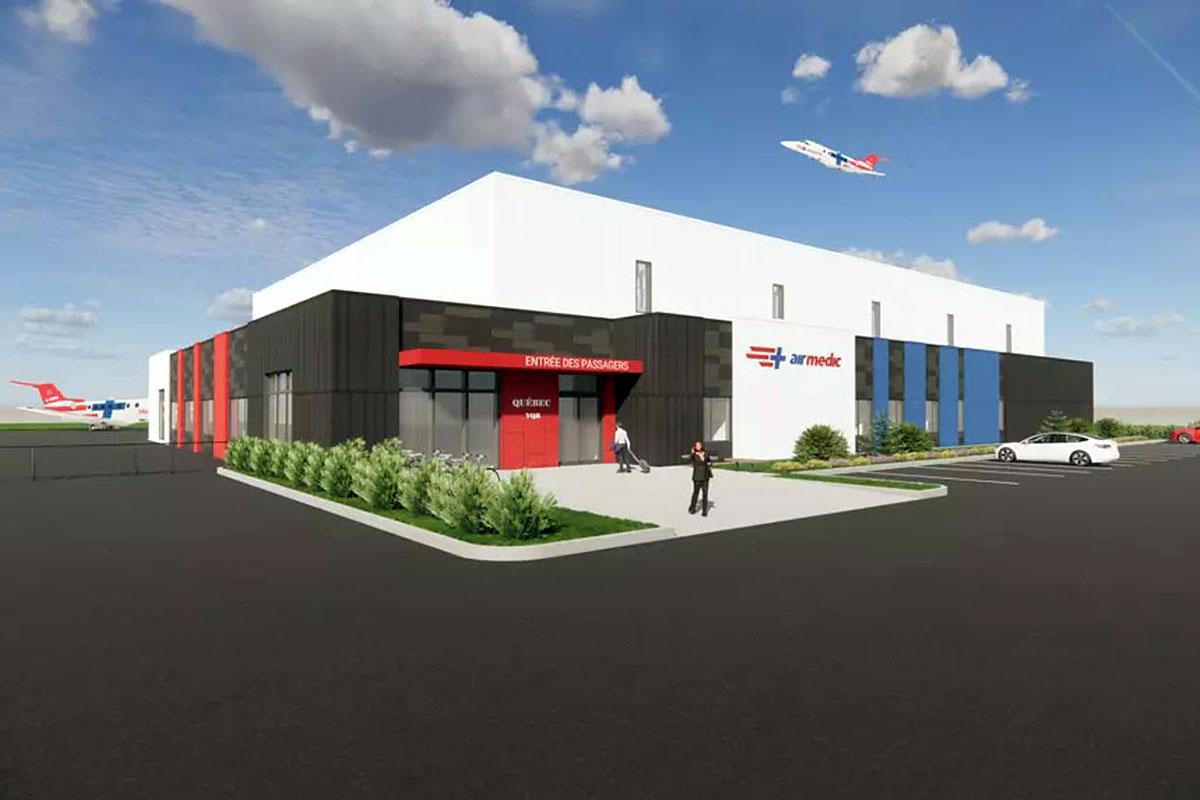Un nouveau hangar pour Airmedic à Québec. Crédit : Airmedic Inc.
