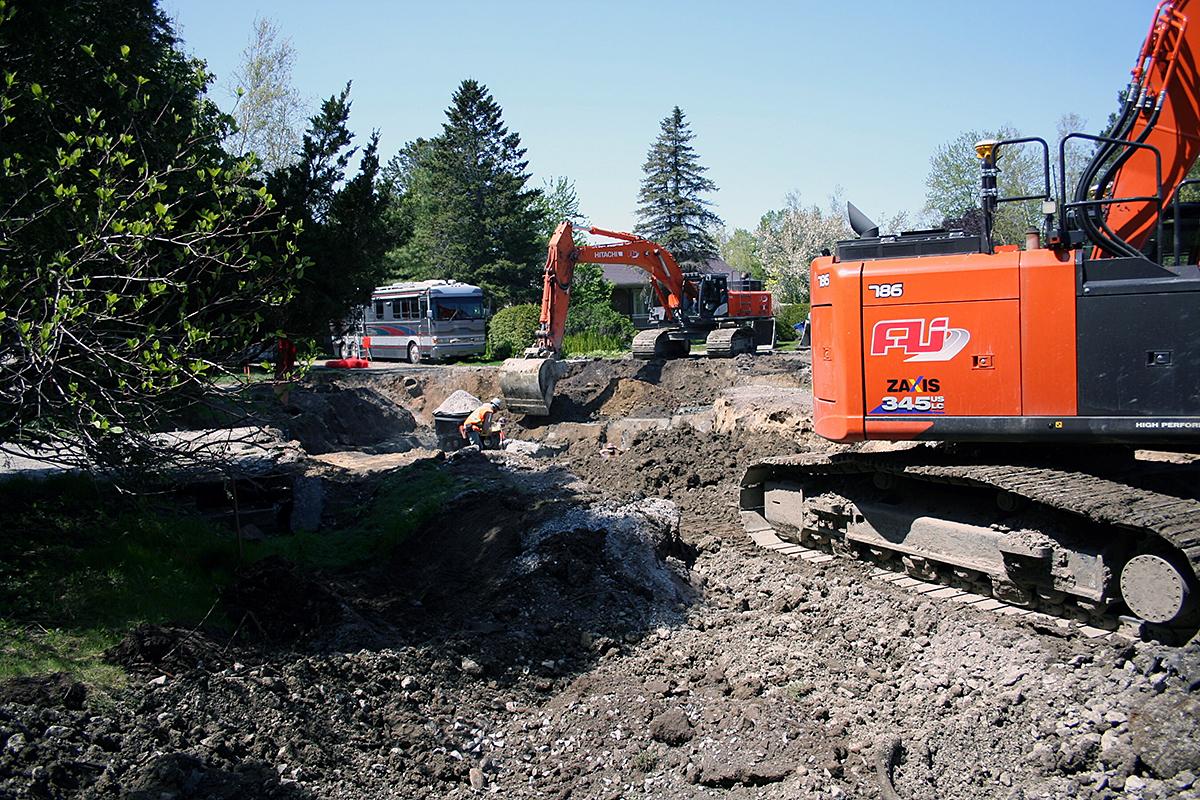 Travaux de modernisation du réseau municipal à Saint-Lazare. Crédit : Groupe ALI Excavation