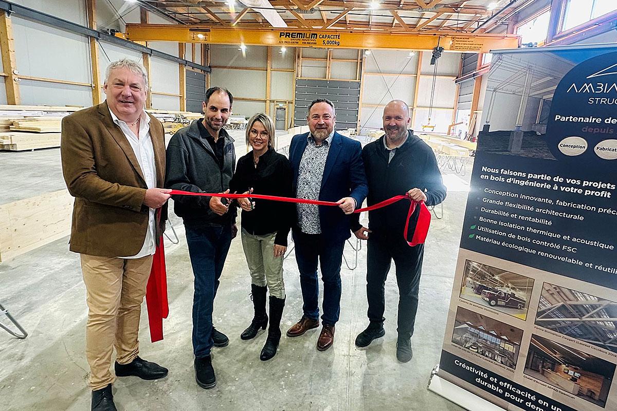 Ambiance Bois Structures inaugure sa nouvelle usine. Crédit : IDÉ Trois-Rivières