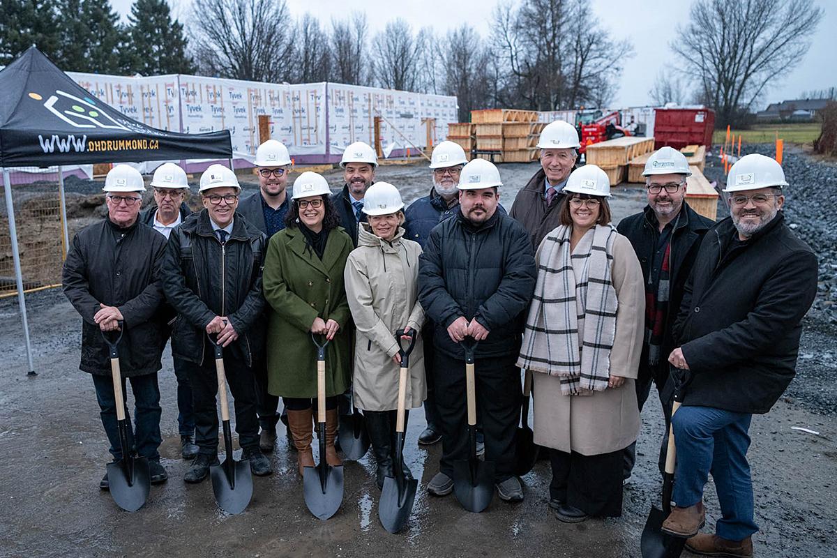 Construction de 14 logements sociaux à Drummondville. Crédit : Office d’habitation Drummond