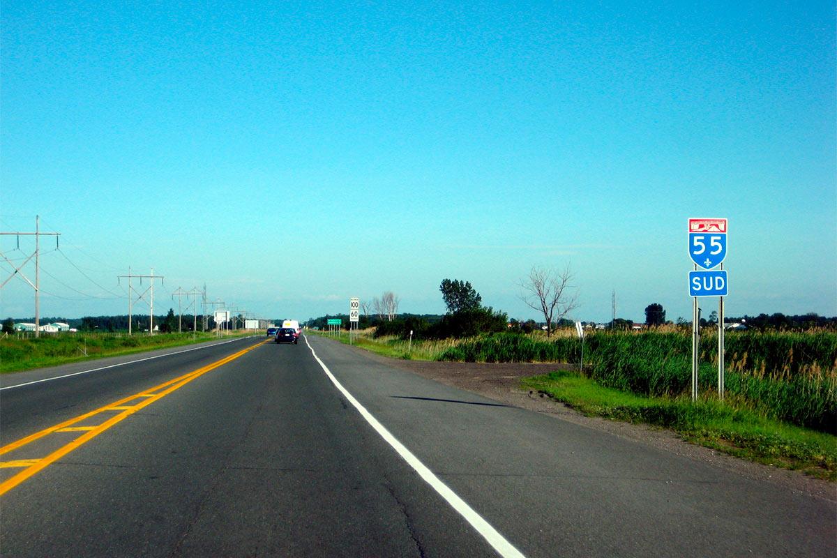 Le Gouvernement du Québec investira pour le réaménagement de l'autoroute 55 entre Bécancour et Sainte-Eulalie. Crédit : Bobby H, Wikimedia Commons (CC BY-SA 2.0)  
