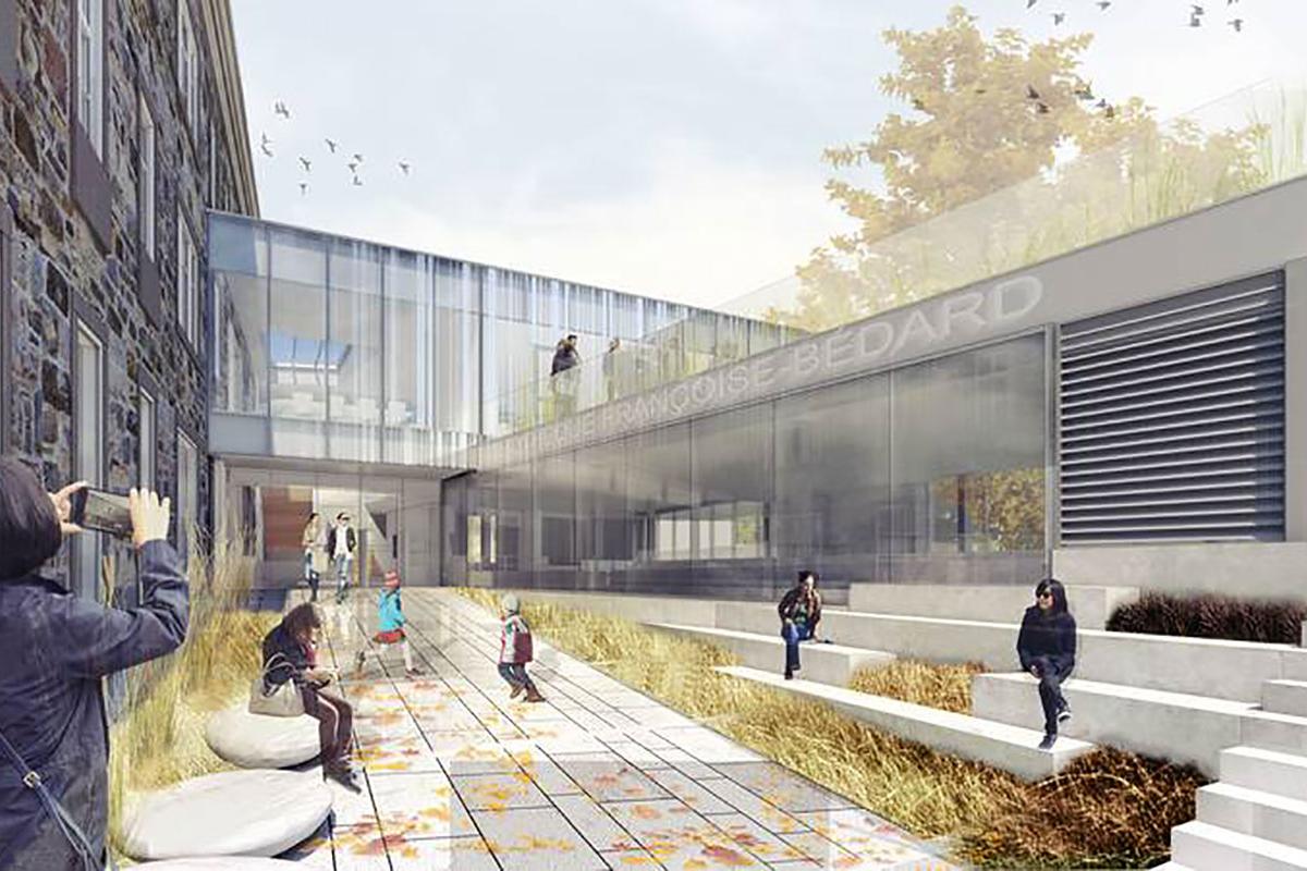 Les lauréats du concours de la bibliothèque Françoise-Bédard de Rivière-du-Loup dévoilés - Perspective fournie par Groupe A