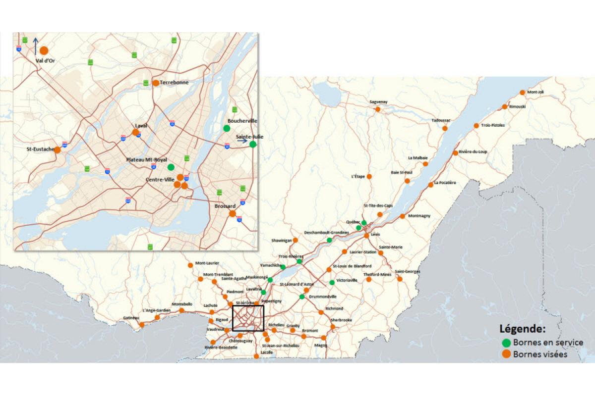 Le Circuit électrique dévoile les emplacements de 50 bornes de recharge rapide