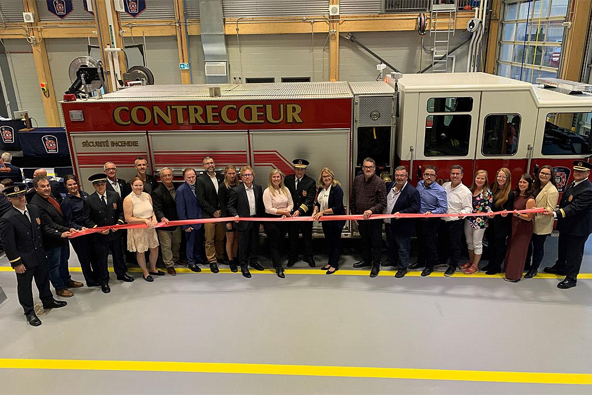 Contrecœur inaugure une nouvelle caserne de pompiers. Crédit : Ville de Contrecoeur