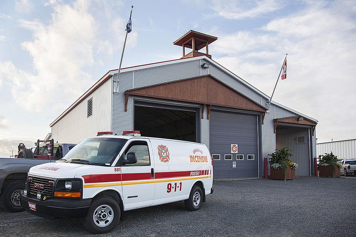 Construction d’une nouvelle caserne de pompiers à Normandin. Crédit : Municipalité de Normandin