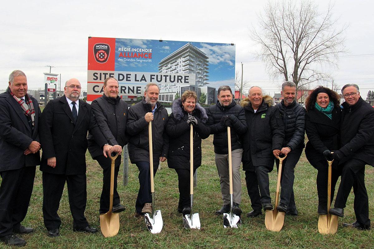 Construction de deux nouvelles casernes de pompiers en Montérégie. Crédit : Régie incendie de l’Alliance des Grandes-Seigneuries