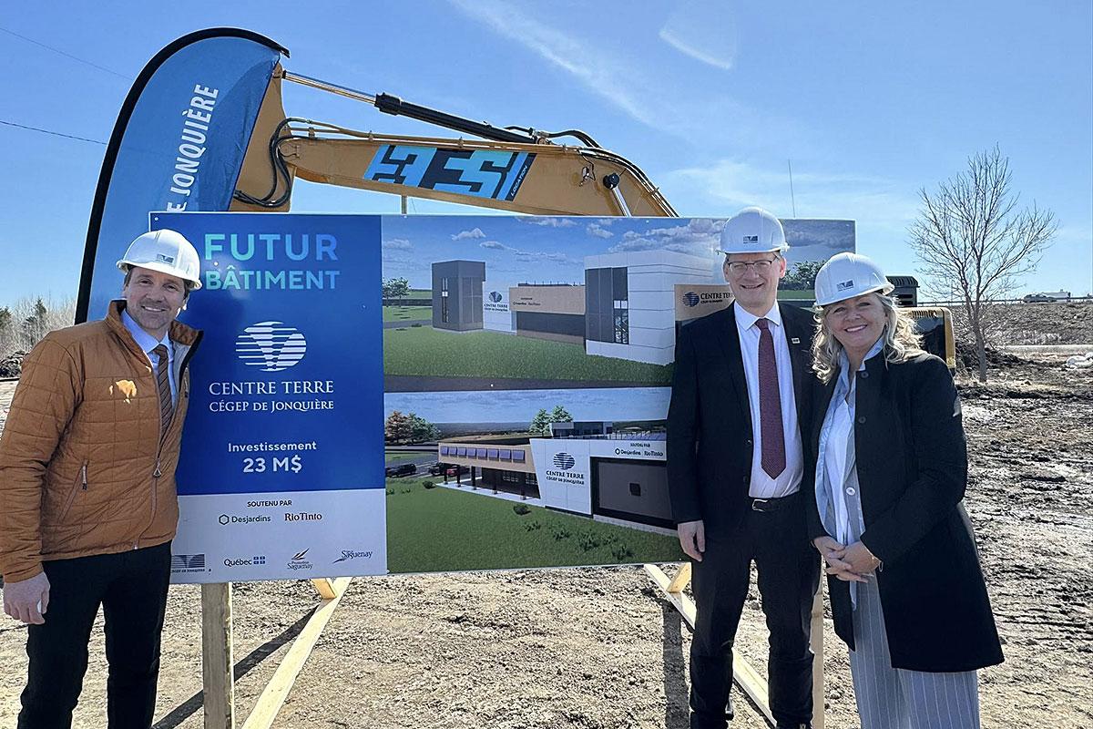 Début des travaux du Centre TERRE du Cégep de Jonquière. Crédit : Cégep de Jonquière