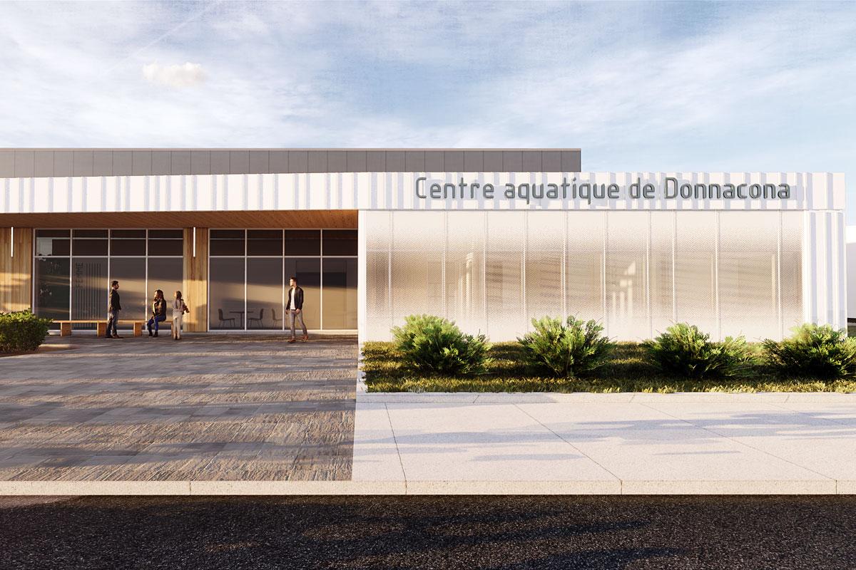 Mise en chantier du centre aquatique de Donnacona. Image : St-Gelais Montminy + Associés / Architectes 