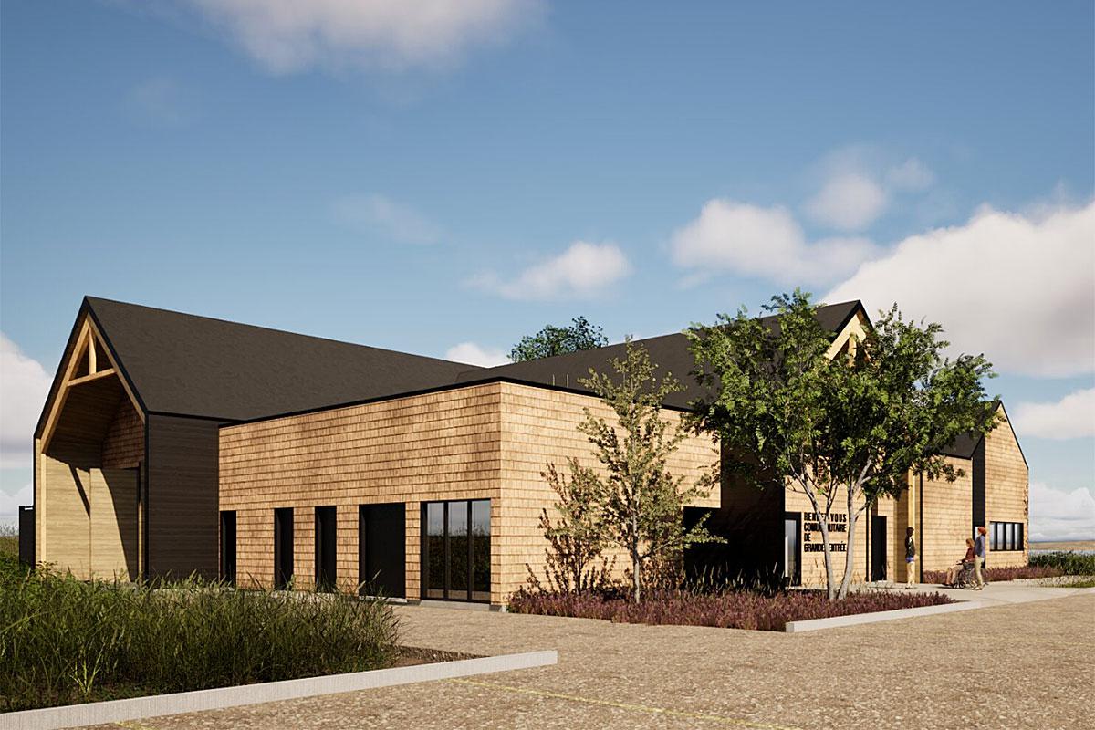 Un nouvel espace communautaire aux Îles-de-la-Madeleine. Crédit : Architectes Clermont St-Germain associés