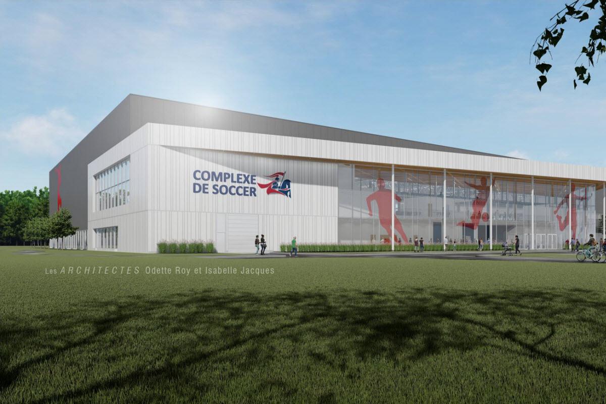 Maquette du futur complexe de soccer intérieur et multisport de Saint-Georges - Image fournie par la Ville de Saint-Georges