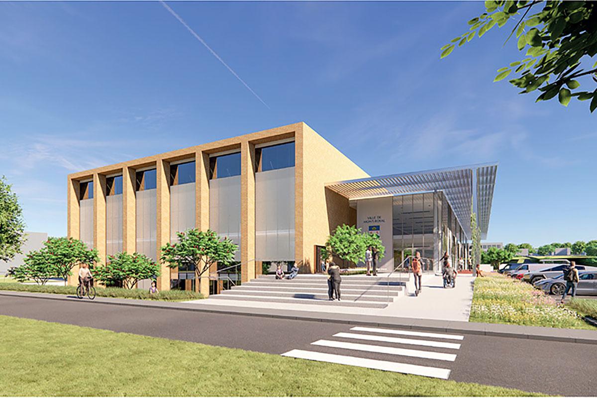 Première pelletée de terre pour la construction du Centre sportif et communautaire de la Ville de Mont-Royal. Crédit : Ville de Mont-Royal