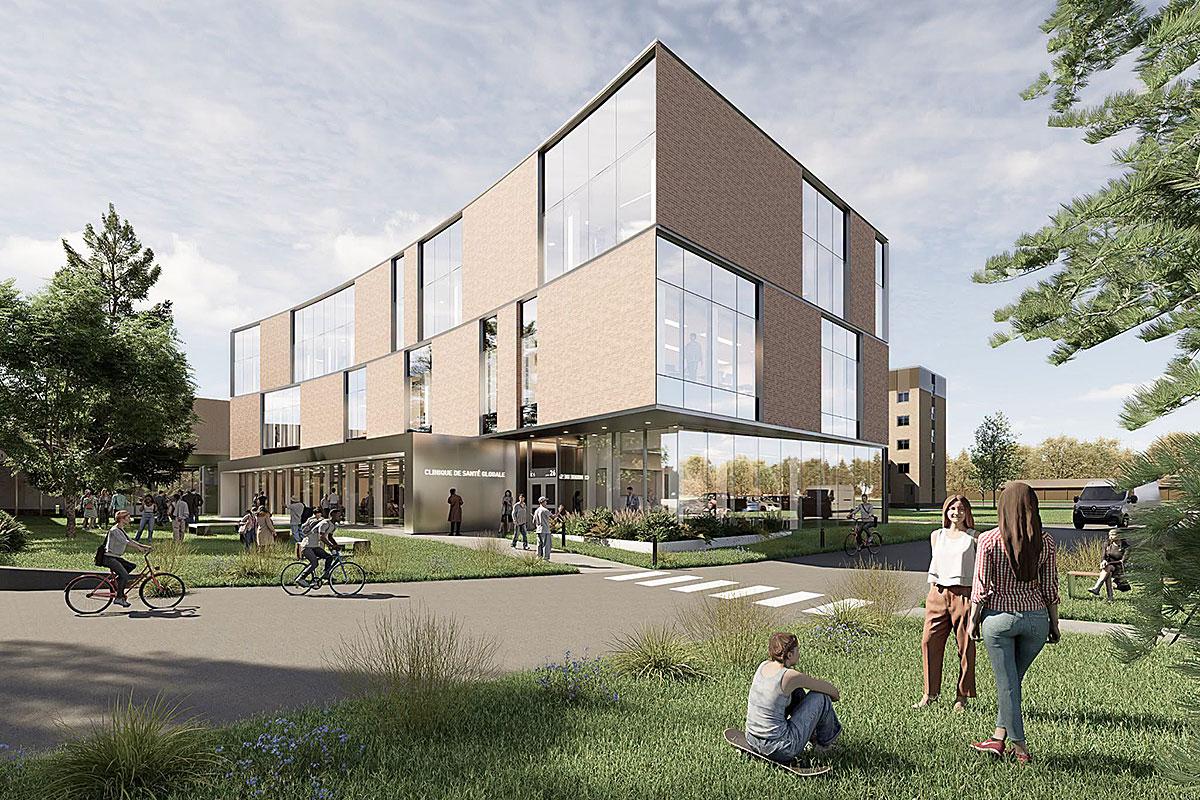 Un nouveau pavillon de santé prendra forme au Cégep Saint-Jean-sur-Richelieu. Crédit : NEUF architect(e)s + NFOE