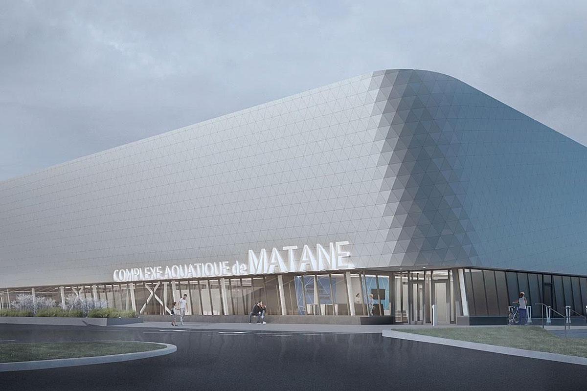 Habitat Construction obtient le contrat du complexe aquatique de Matane. Crédit : ABCP architecture