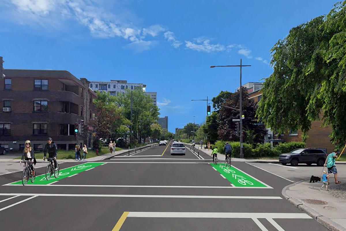 Un corridor Vélo verra le jour entre le Vieux-Québec et l’Université Laval. Crédit : Ville de Québec