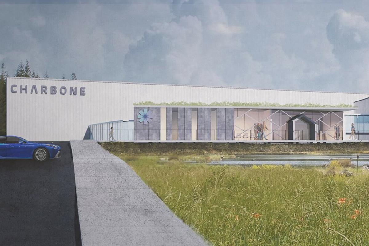 Construction d’une usine d’hydrogène vert de Charbone à Sorel-Tracy. Crédit : EBC