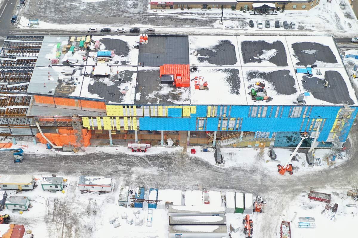 Le chantier de l’école secondaire LaSalle va bon train. Crédit : SQI