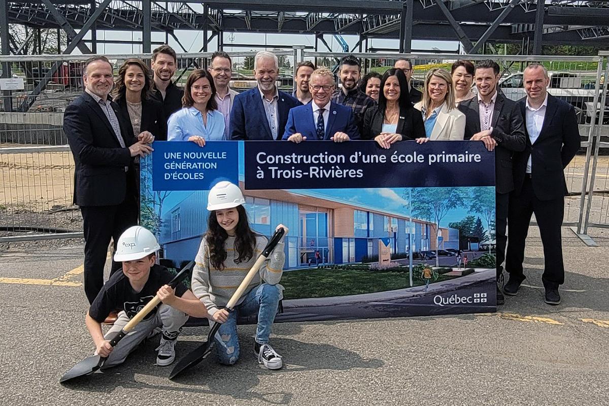 Début des travaux de construction de l’école Marguerite-Bourgeois. Crédit : Centre de services scolaire du Chemin-du-Roy