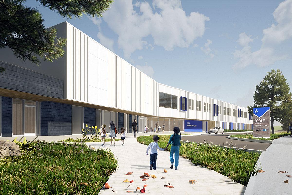 Mise en chantier d’une nouvelle école primaire à Rivière-du-Loup. Crédit : Centre de services scolaire de Kamouraska–Rivière-du-Loup