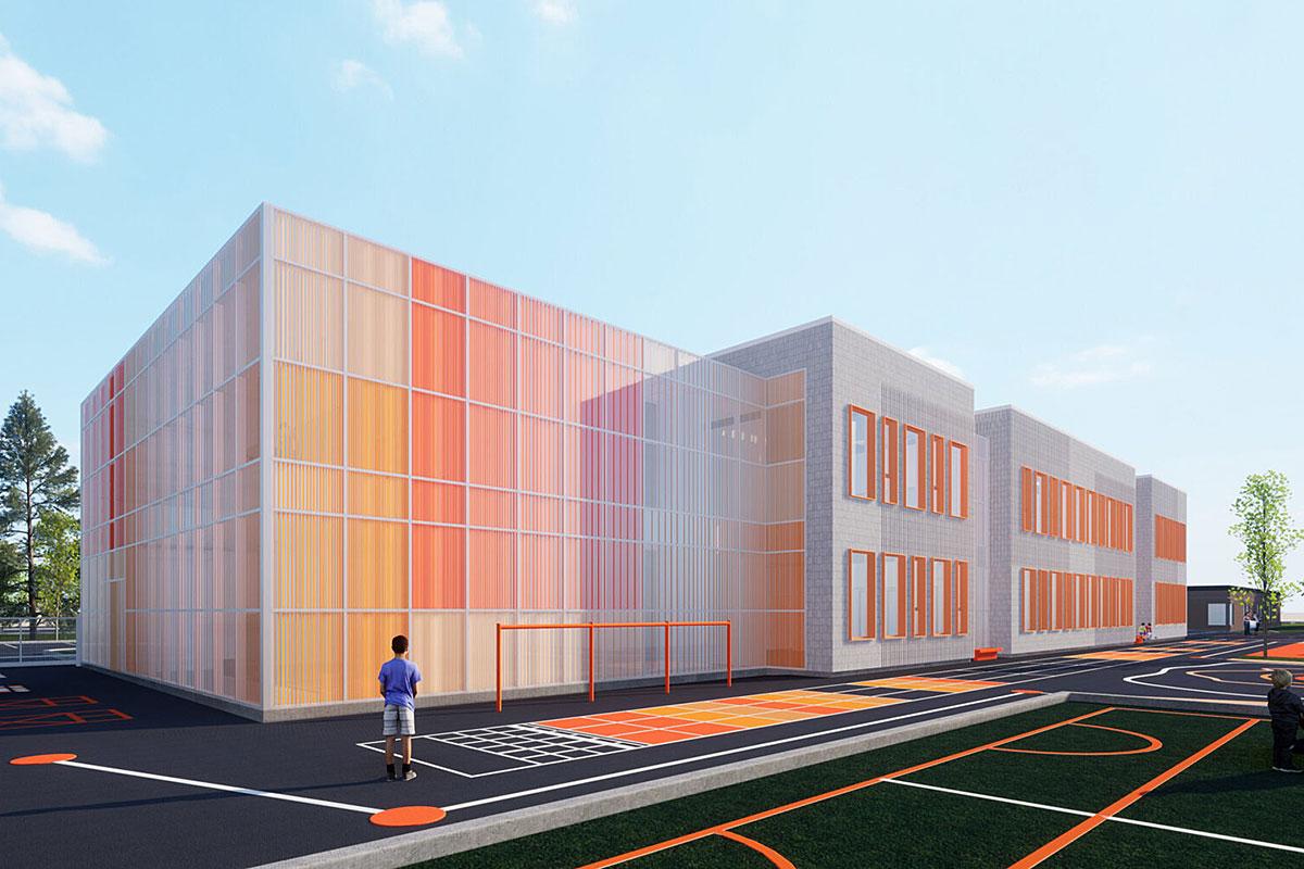 Contrat octroyé pour l’agrandissement de l’école Saint-Laurent à Brossard. Crédit : Ruccolo + Faubert Architectes