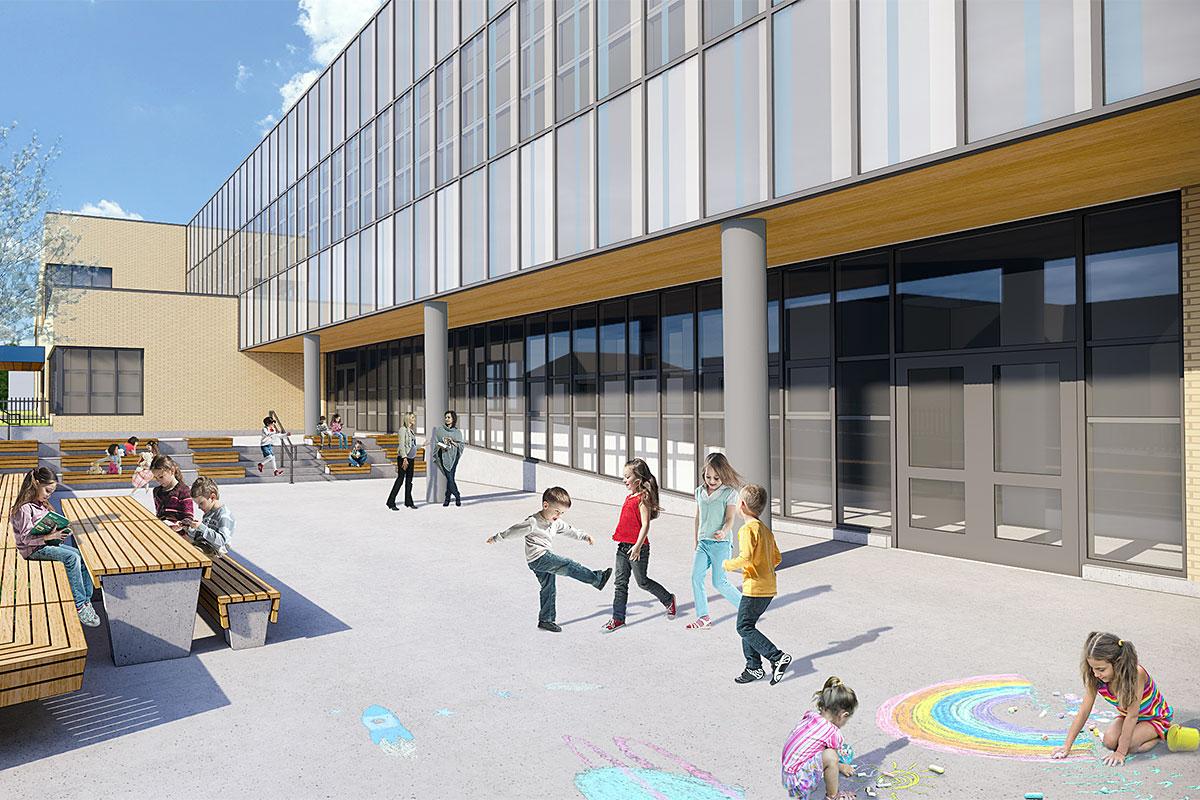 L’école primaire Sainte-Claire aura une nouvelle annexe. Crédit : Marosi Troy Architectes