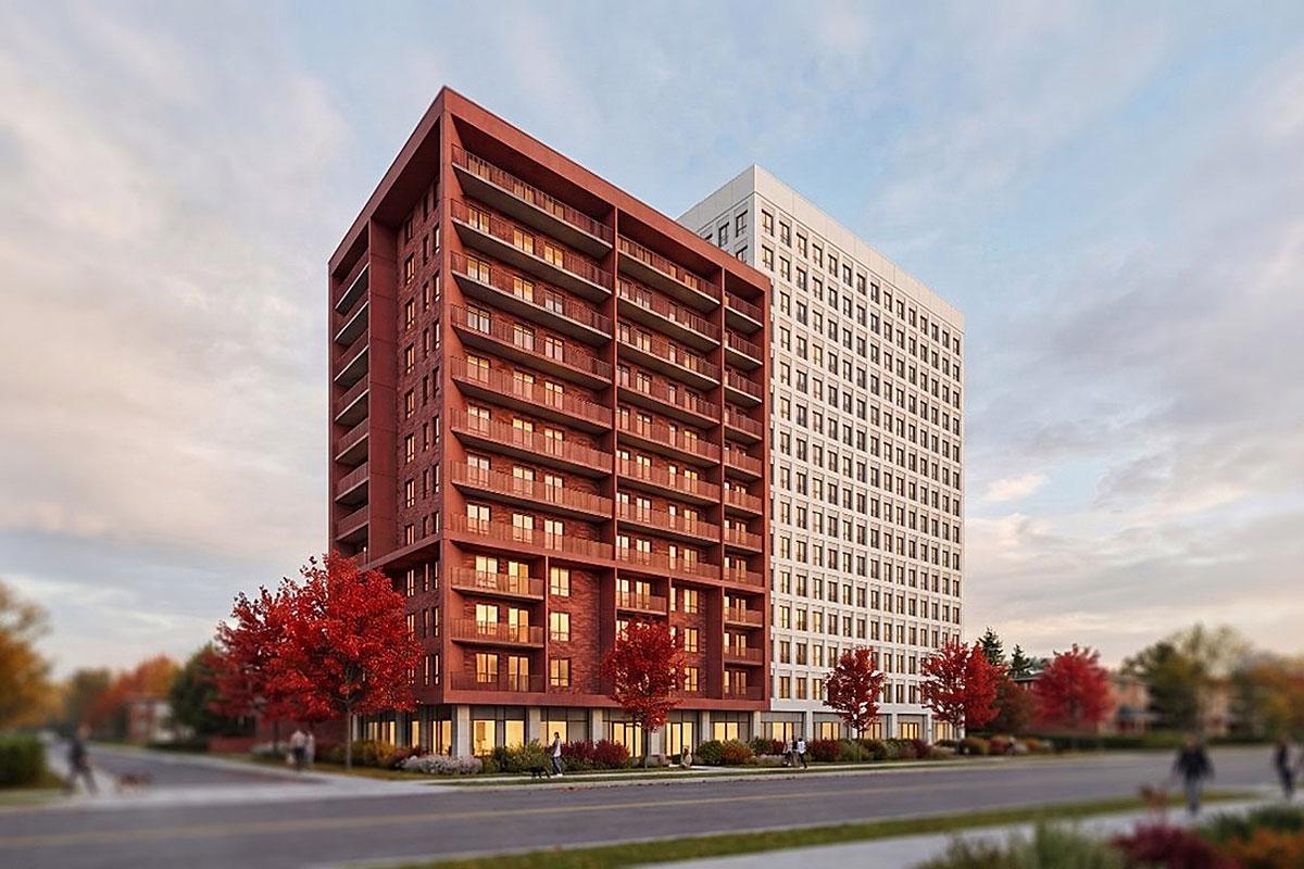 Un immeuble de bureaux converti en logements abordables à Québec. Crédit : BMD architectes