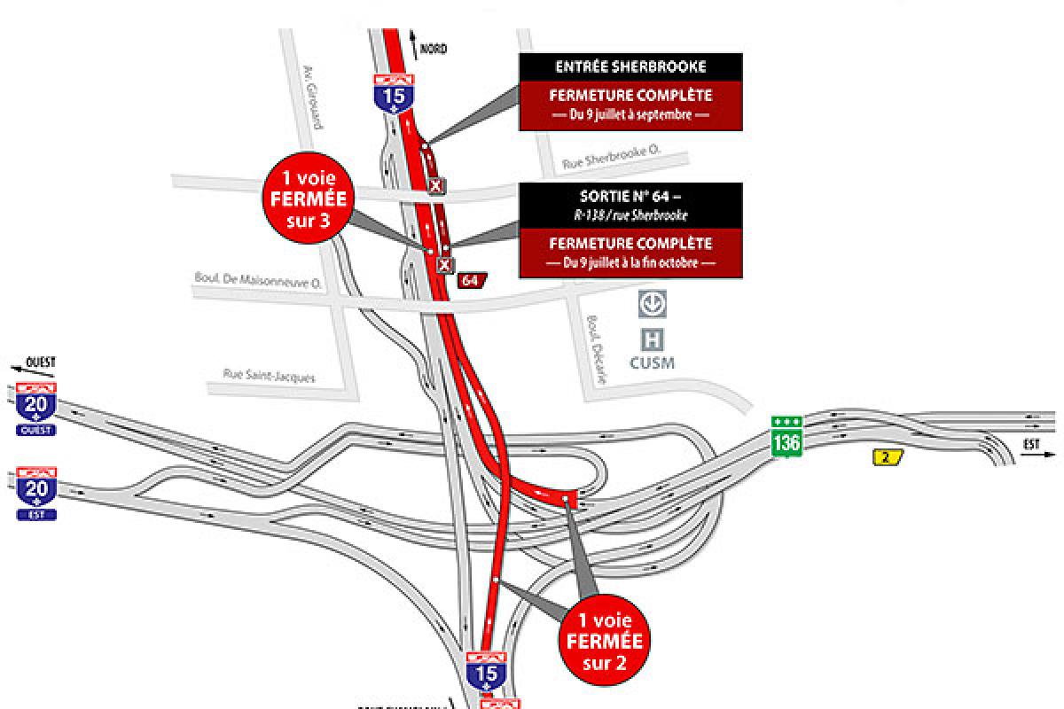 Projet Turcot : fermetures de longue durée sur l’autoroute Décarie