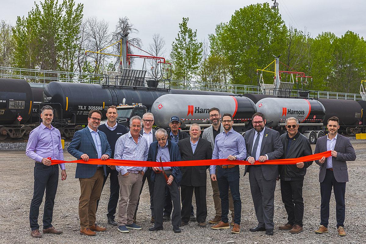 Inauguration de l'embranchement ferroviaire pour Harnois Énergies à Saint-Thomas. Crédit : Harnois Énergies
