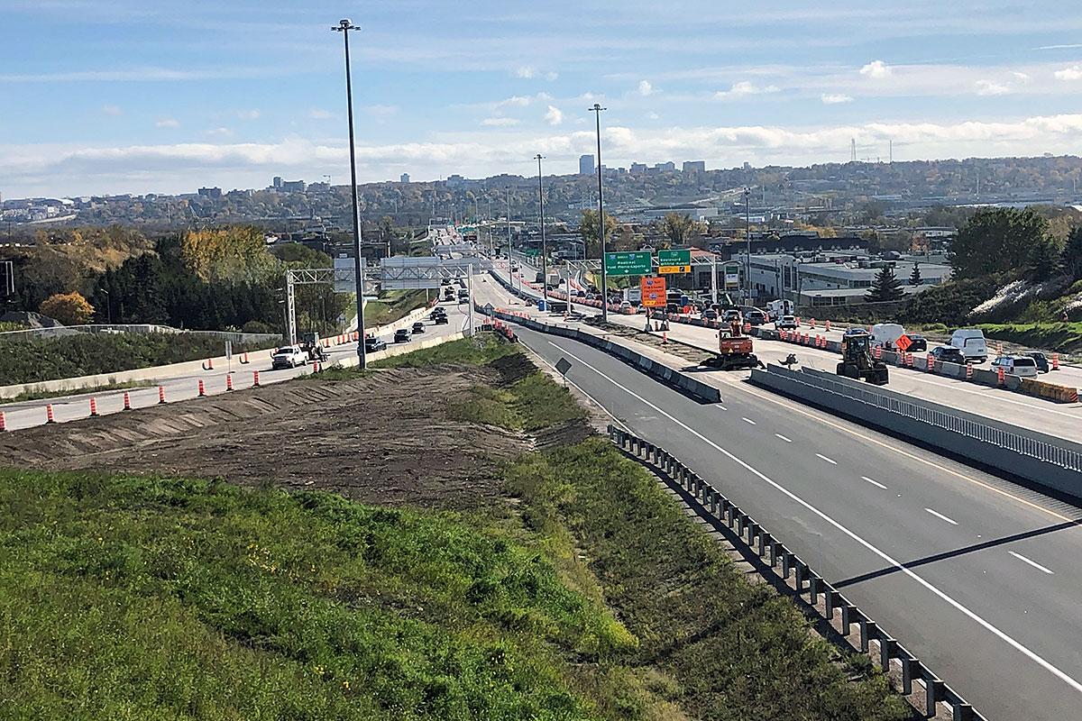 Élargissement et réfection de l’autoroute Henri-IV (A-73) à Québec – Phase 2. Crédit : MTQ
