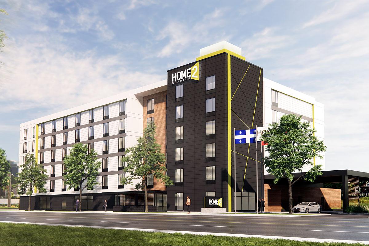 Le Home2 Suites par Hilton livré en juin 2023. Crédit : Planidesign