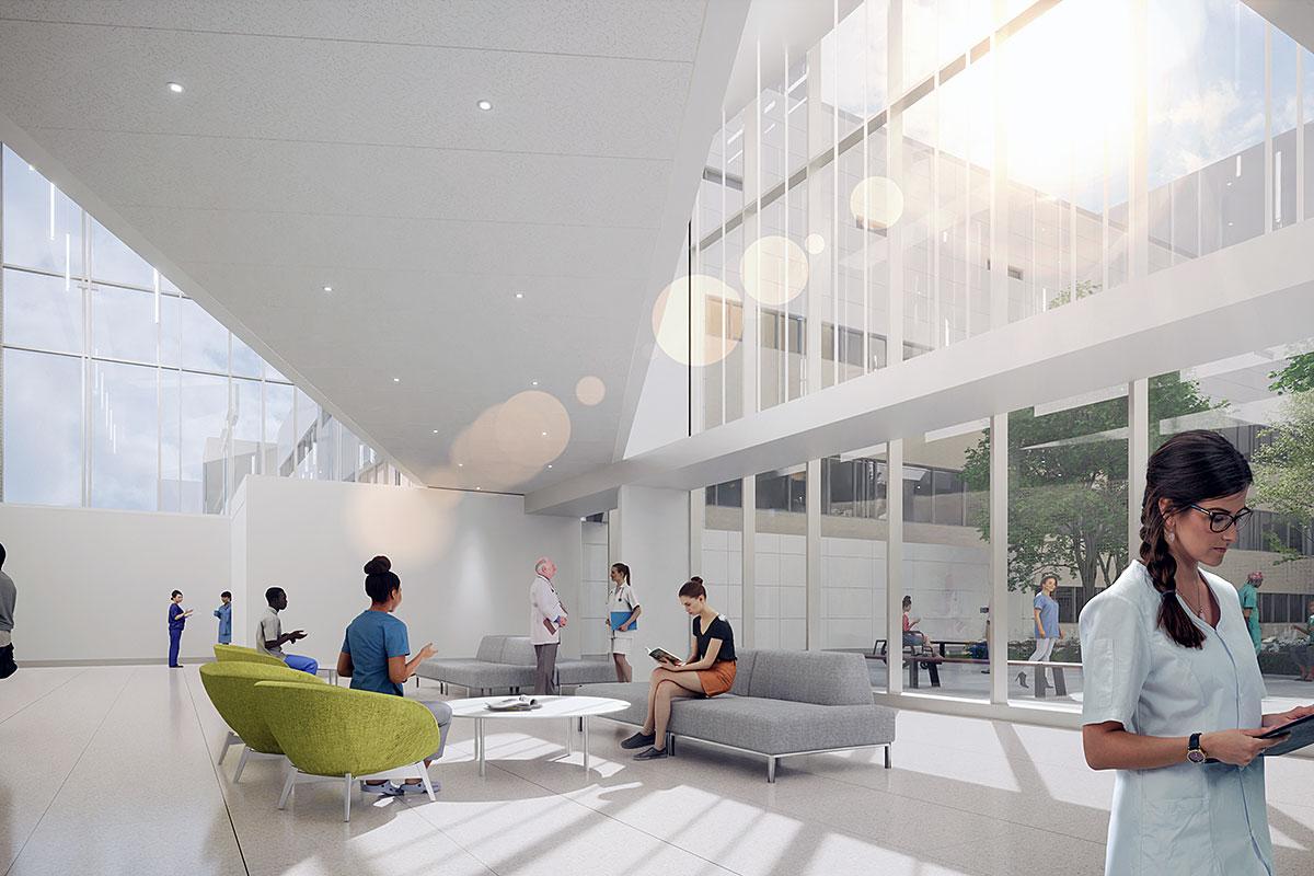 Début des travaux préparatoires pour l’agrandissement de l’Hôpital Pierre-Le Gardeur. Crédit : Provencher_Roy_BBBL | Menkès Shooner Dagenais LeTourneux | CGA Architectes