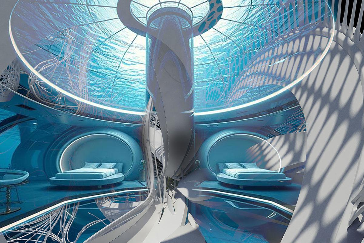 Un hôtel submersible d’urgence pour résister aux tsunamis. Crédit : Margot Krasojević
