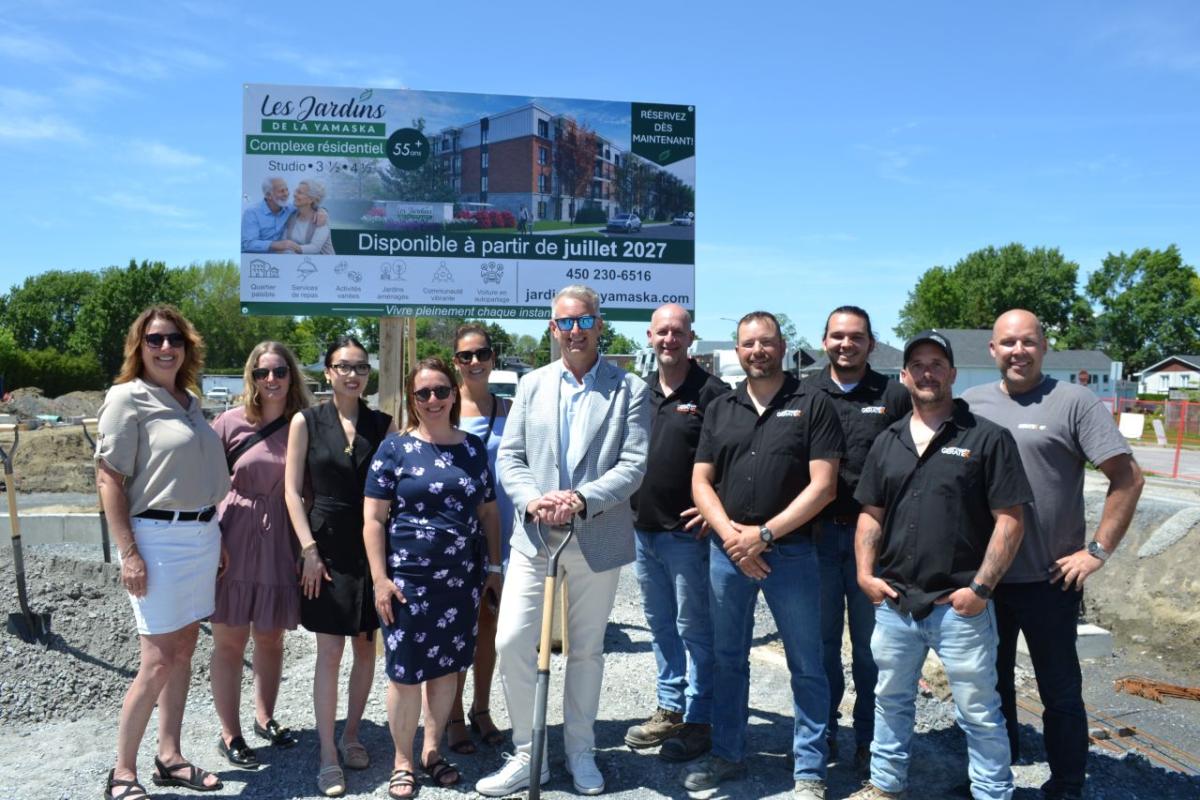 La phase 4 des Jardins de la Yamaska prend son envol à Saint-Hyacinthe. Crédit : Construction Gératek
