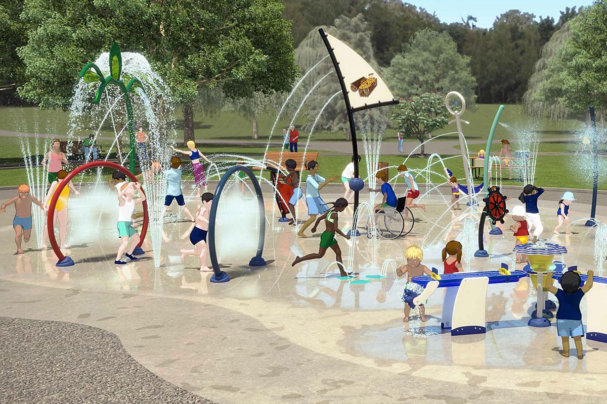 Châteauguay engage 3,8 M$ pour de nouveaux jeux d’eau et modules de jeux. Crédit : Ville de Châteauguay