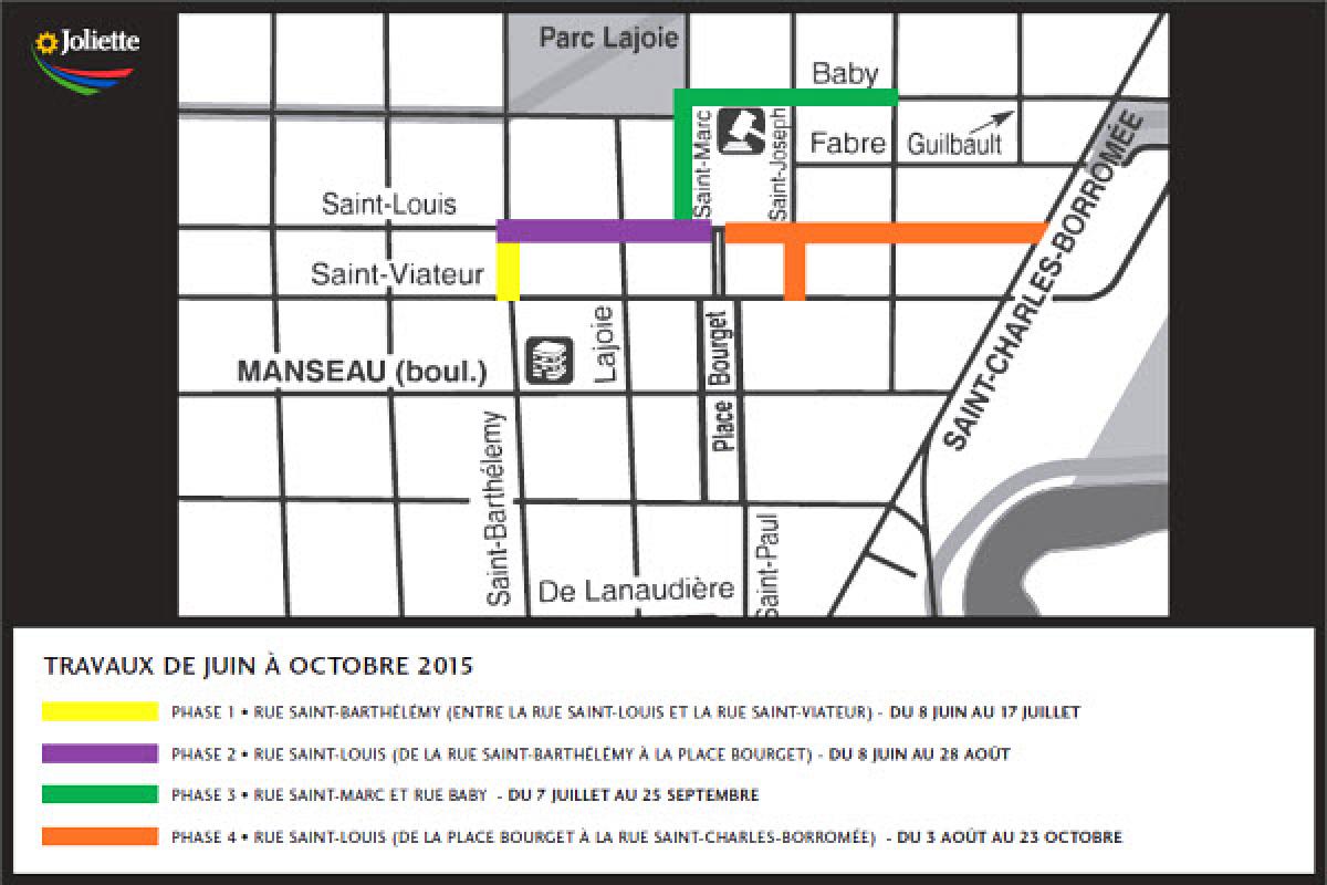 Joliette : Travaux d'infrastructures rue Saint-Louis et adjacentes