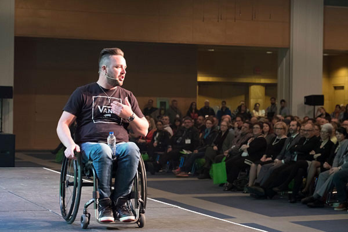 Jonathan Plante au Grand Rendez-Vous de Québec en mai 2018. Photo : CNESST