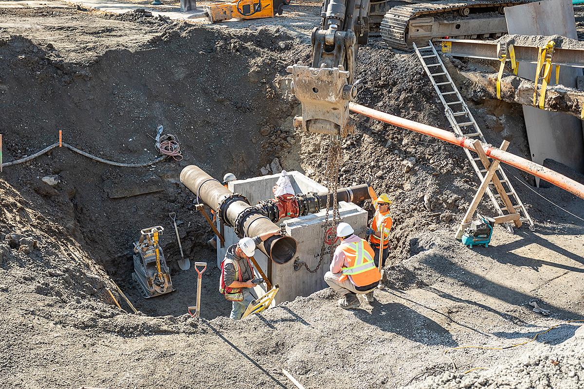 Ligne bleue : des travaux préparatoires avant de creuser le tunnel. Crédit : STM