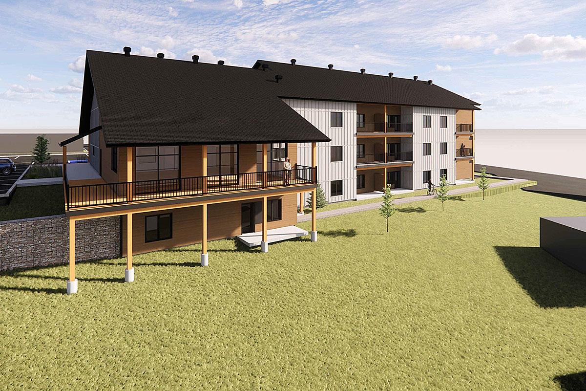 Première pelletée de terre pour le projet d'habitation abordable Maison sur le Lac. Crédit : Cabinet de la ministre responsable de l'Habitation