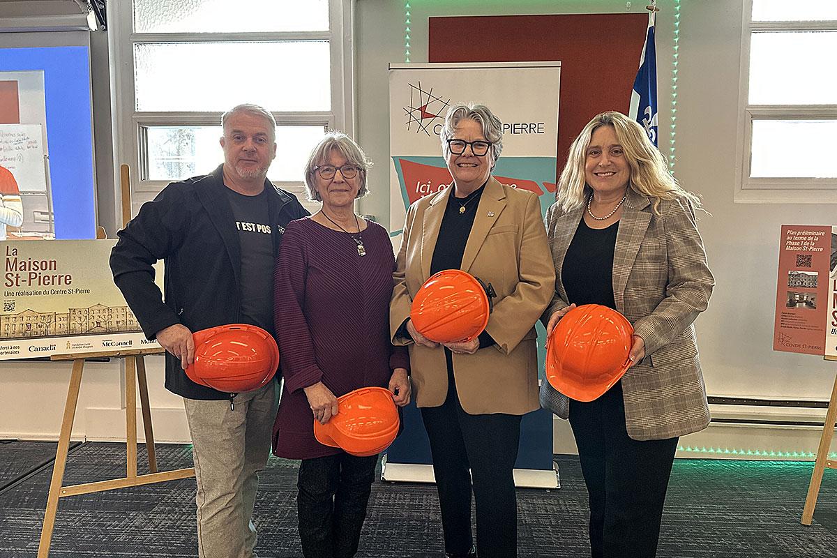 Québec investit 1,2 M$ pour la requalification patrimoniale de la Maison St-Pierre. Crédit : Cabinet de la ministre responsable de la Métropole et de la région de Montréal