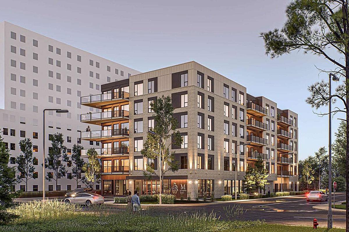 Un projet immobilier mixte en développement à Trois-Rivières. Crédit : BLH Architectes