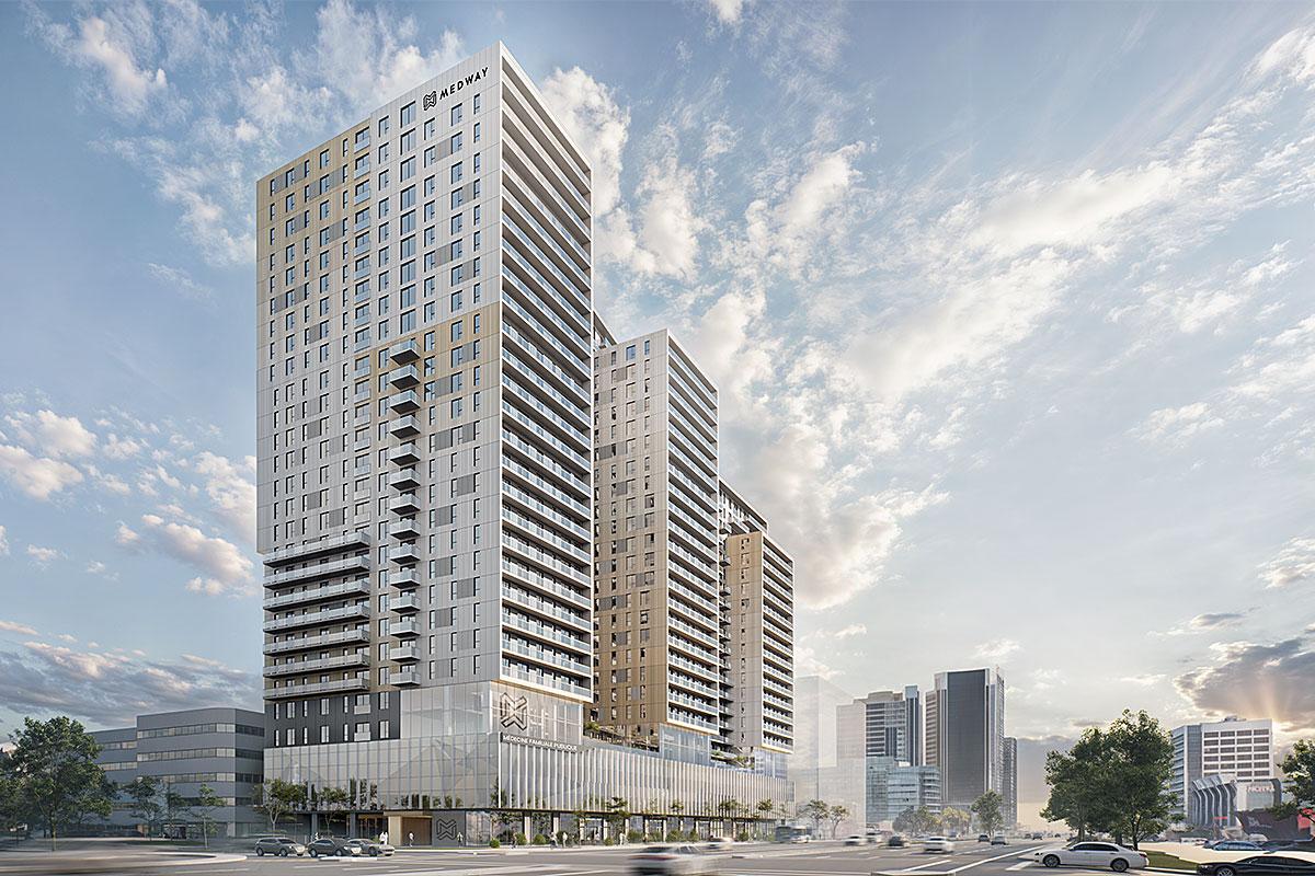 Lancement d’un projet immobilier mixte de 400 M$ sur le boulevard Laurier. Crédit : Groupe Medway