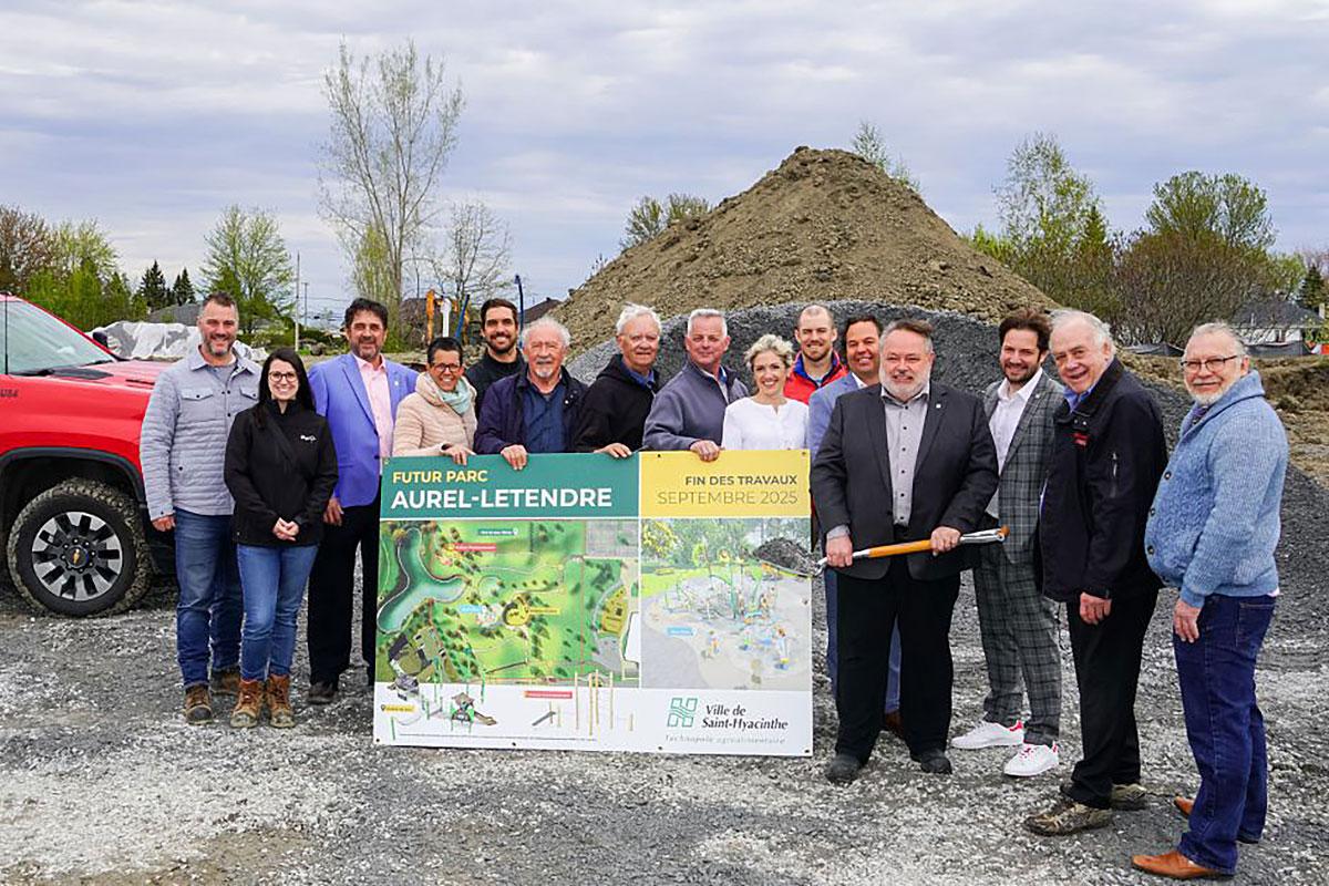 Début des travaux d'aménagement du nouveau parc Aurel-Letendre. Crédit : Ville de Saint-Hyacinthe