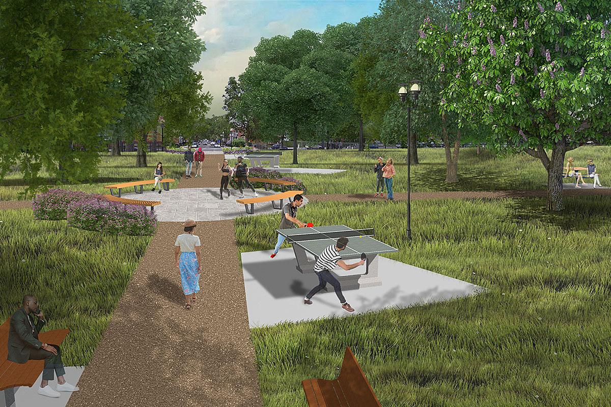 Réaménagement du parc Campbell Ouest. Crédit : Ville de Montréal